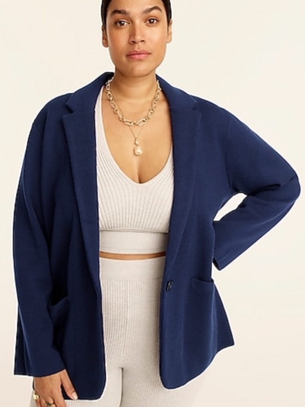J. Crew Cecile Relaxed Sweater Blazer